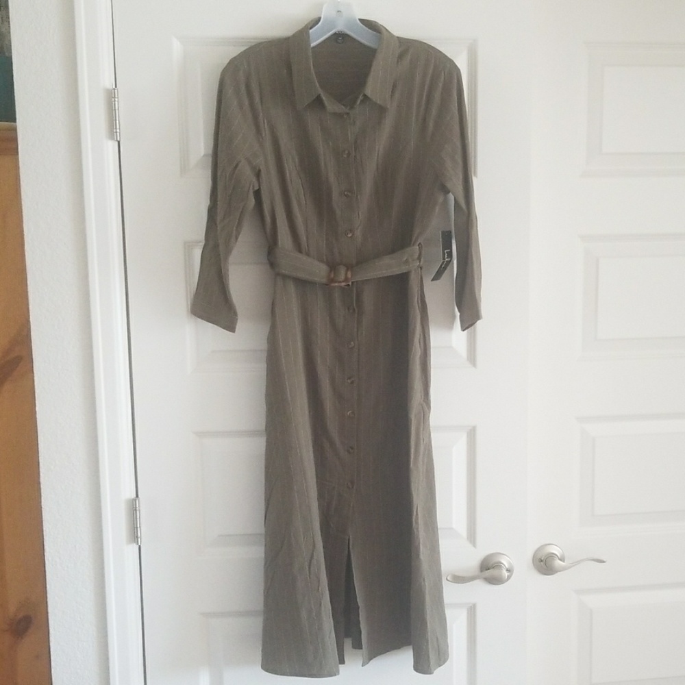 Lulus army green stripped dress